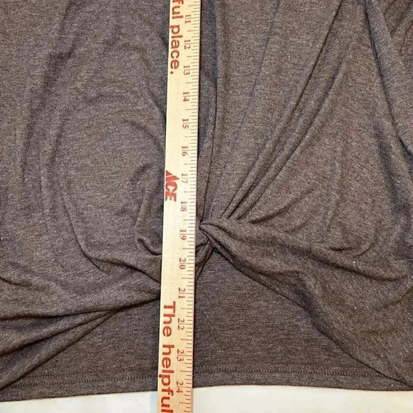 2/$30 Yidarton Heathered Brown Off Shoulder Long Sleeve Top M - Picture 9 of 10